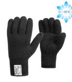 Одинарные полушерстяные перчатки (50% шерсть + 50% акрил) (утепляющие вкладыши), 10 класс, черные